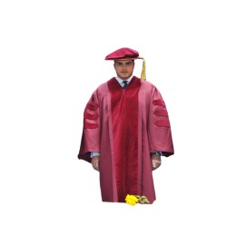 Manufacture of red doctoral graduation gown, Hong Kong University of Science and Technology HKUST honorary doctorate, golden tassel doctorate hat, gold velvet ribbon DA603 Manufacture of red doctoral graduation gown, Hong Kong University of Science and Technology HKUST honorary doctorate, golden tassel doctorate hat, gold velvet ribbon DA603